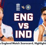 India vs England Match Scorecard
